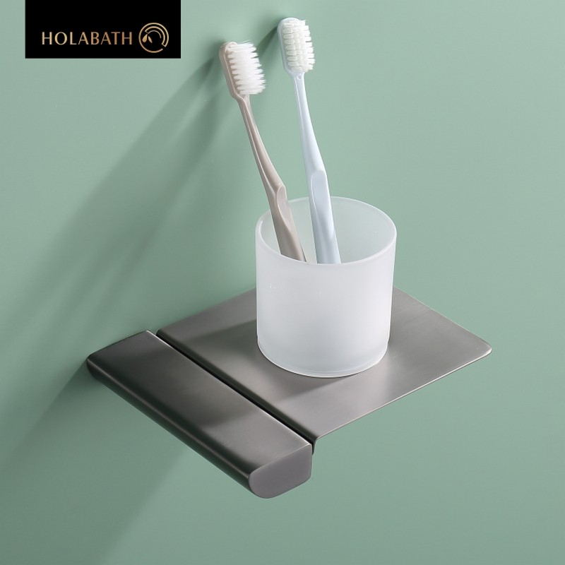 Stainless Steel Toothbrush Cup Tumbler Holder Set Rustproof Bathroom Countertop Solution