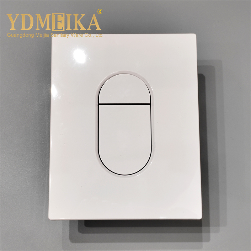 ABS Concealed Tank Toilet Button White Glass Smart Bathroom Concealed Plastic Wall Flush Button Panel