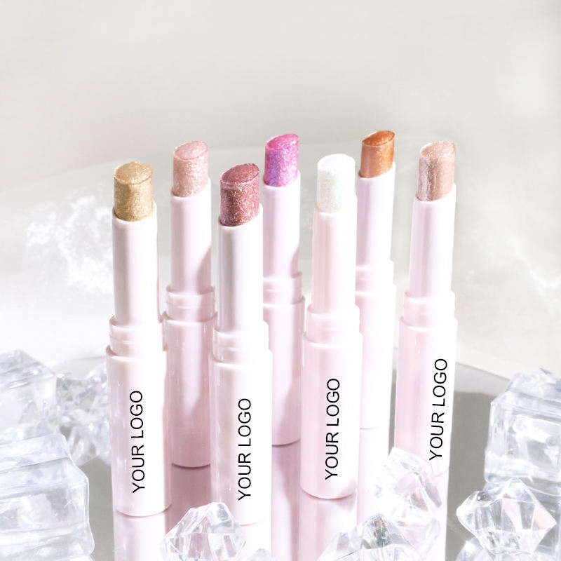 OEM Customized Highlighter Stick Waterproof and Long-Lasting Glitter Jelly Eyeshadow Vegan Makeup Stick