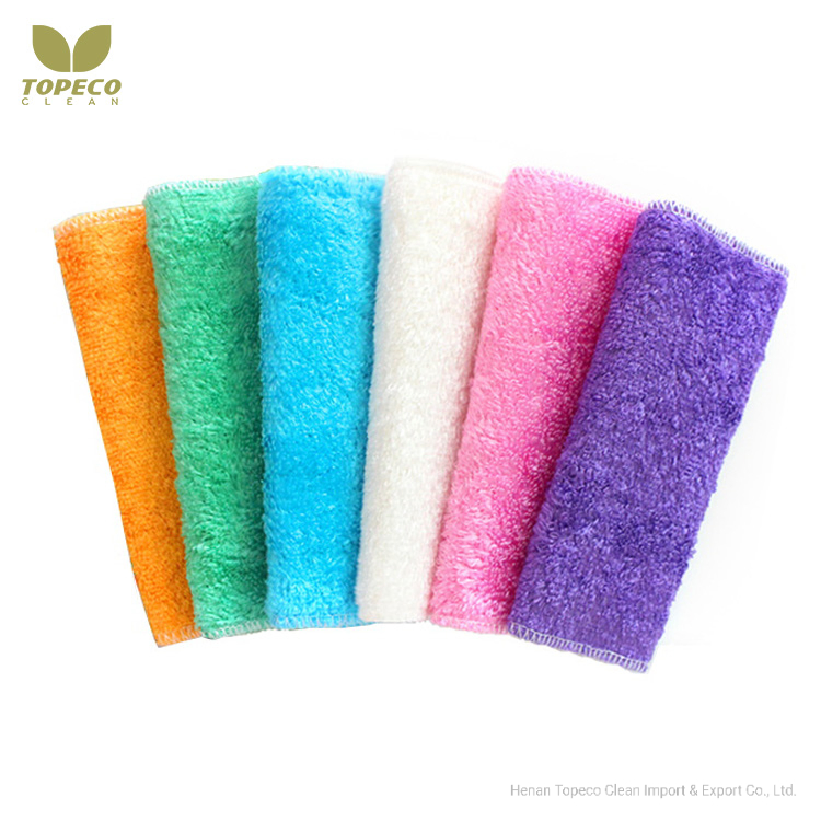 Topeco Bamboo Fiber Non-Stick Oil Cleaning Cloth Kitchen Washing Dish Towel 6 Colors