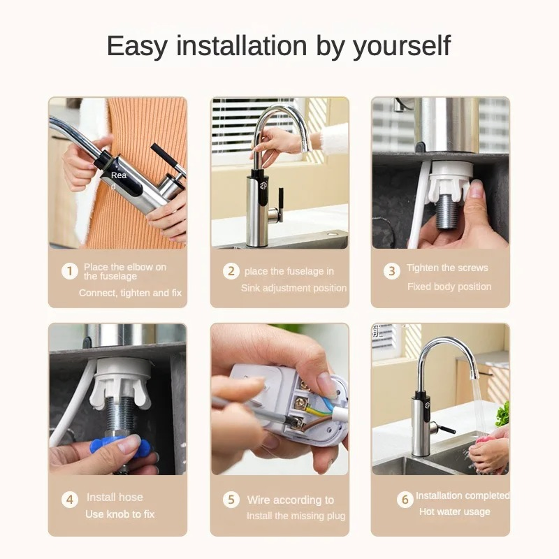 Household Electric Faucet Immediate Water Heater Rapid Heating Kitchen Sink Bathroom Basin
