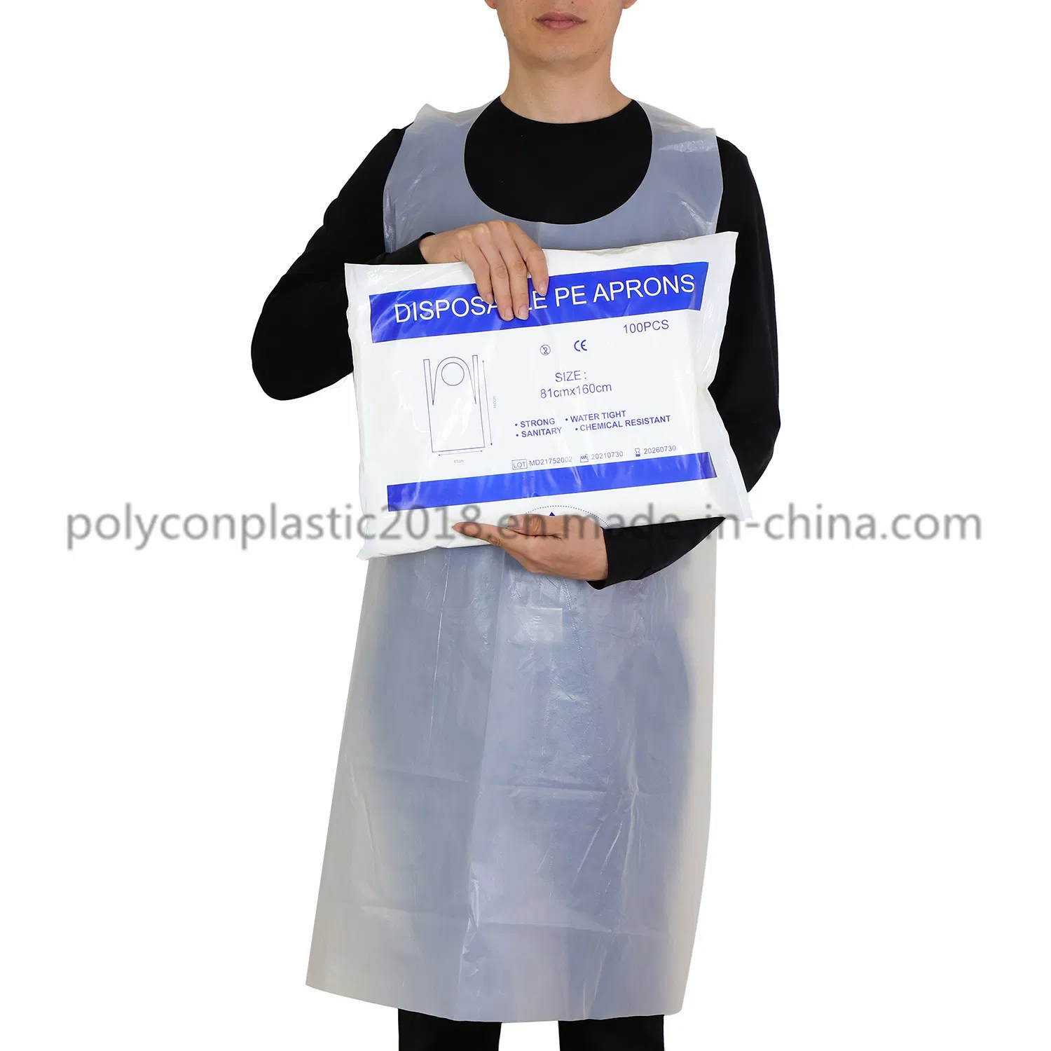 Clear Disposable Plastic PE Waterproof Restaurant Apron with Factory Price