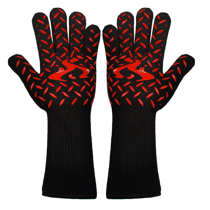 Kitchen Non-Slip Silicone Cooking Glove Heat Resistant Grill BBQ Gloves