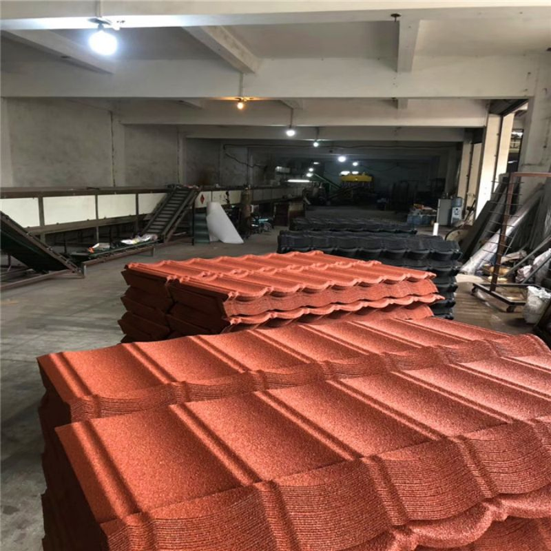 Corrosion Resistant Stone Tile Weathering Color Galvanized Metal Roofing Material