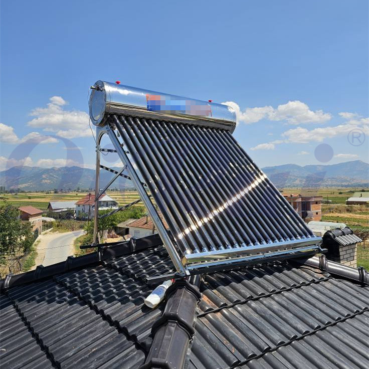 Domestic 50L-500L Calentadores Solares De Agua Price Stainless Steel Solar Hot Water Heater for House