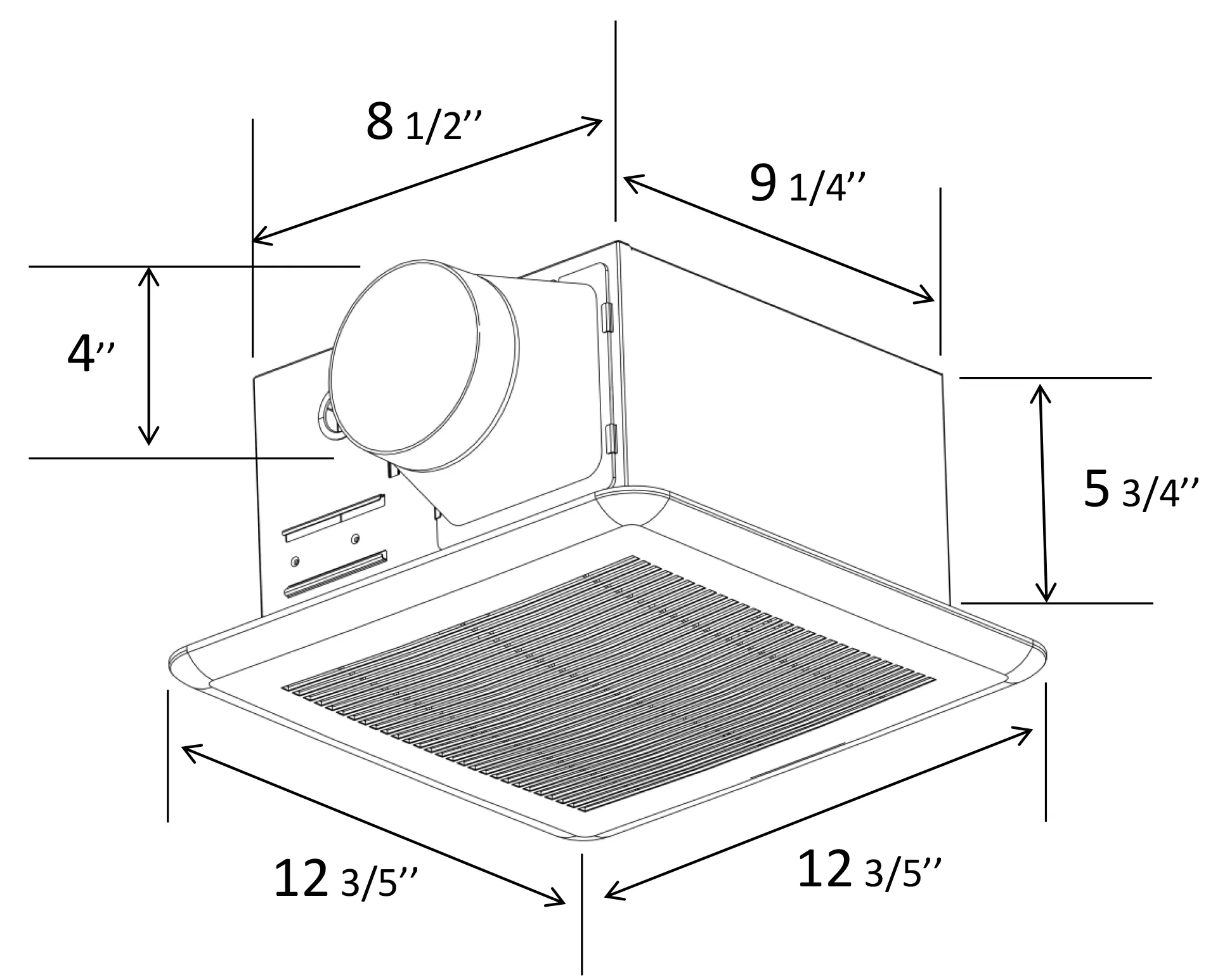 UL Listed Bath Fan 50cfm 0.3 Sone Super Quiet
