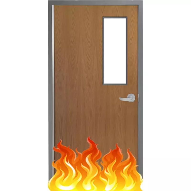 American Design Metal Frame Wooden Fire Doors with Vision Panel