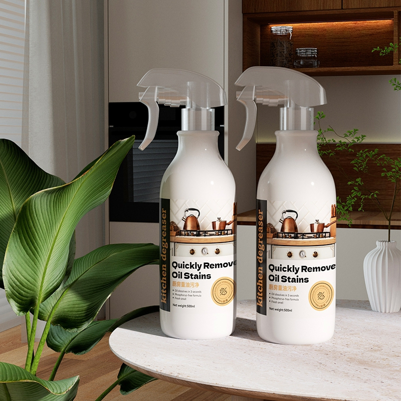 China Factory Seller Eco Friendly Kitchen Grease Cleaner Deep Penetration Quickly Remove Oil Kitchen Cleaner Liquid Spray Oil Stain Removal Cleaner