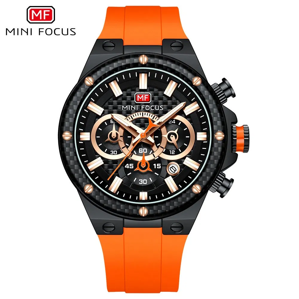 Sport Men Car Dashboard Design Chronograph Men's Watch Silicone Band