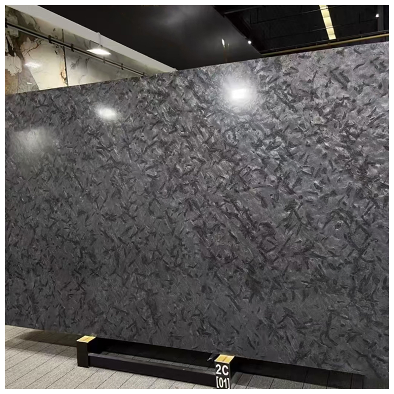 Brazilian Luxury Black Matrix Quartzite Leathered Slabs