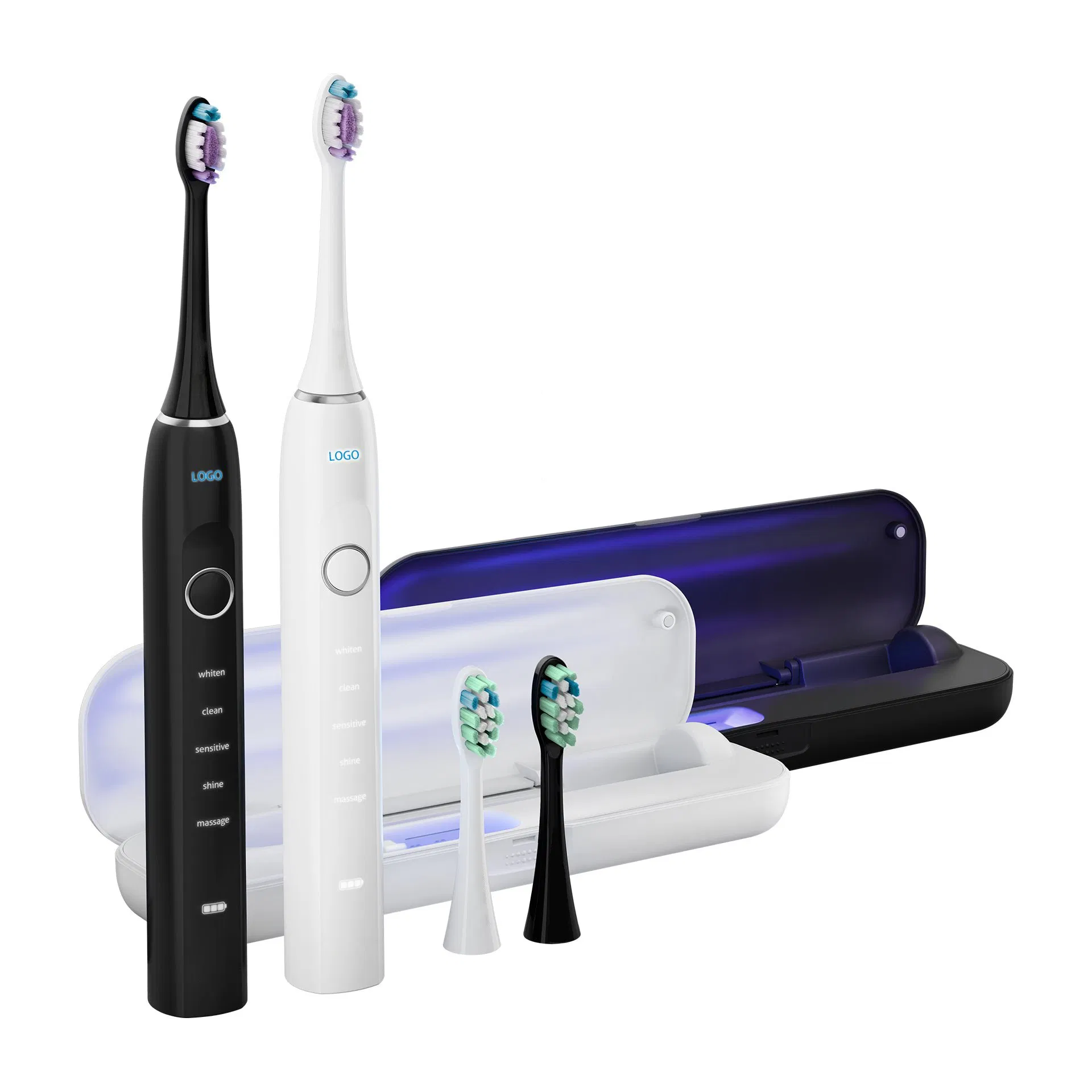 Award-Winning Product 120-Day Battery Powerful Motor Ipx8 Professional Sonic Electric Toothbrush with Pressure Sensor Travel Case with UV Sterilizer