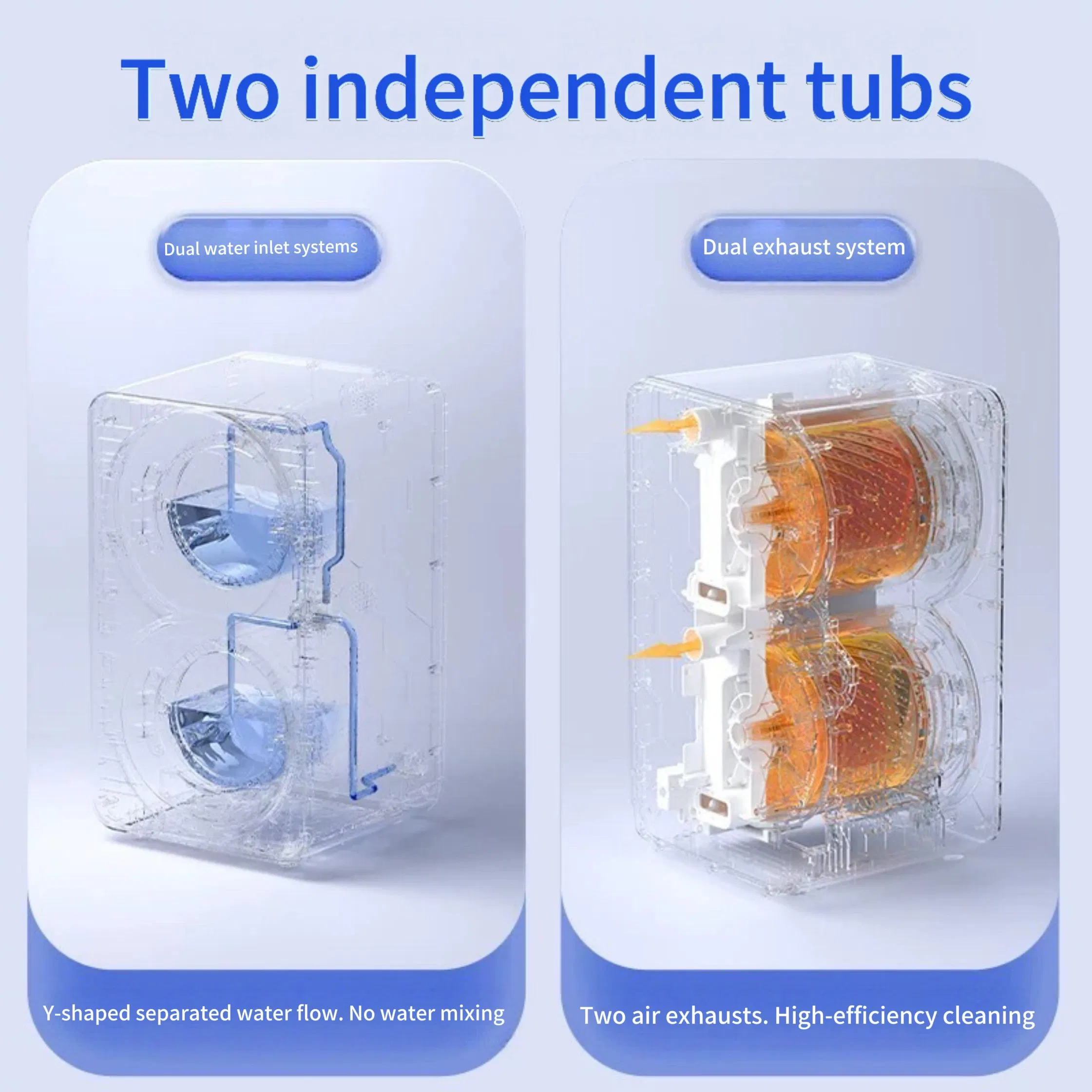 Health-Focused Dual Tub Washing Machine with High-Temp Disinfection