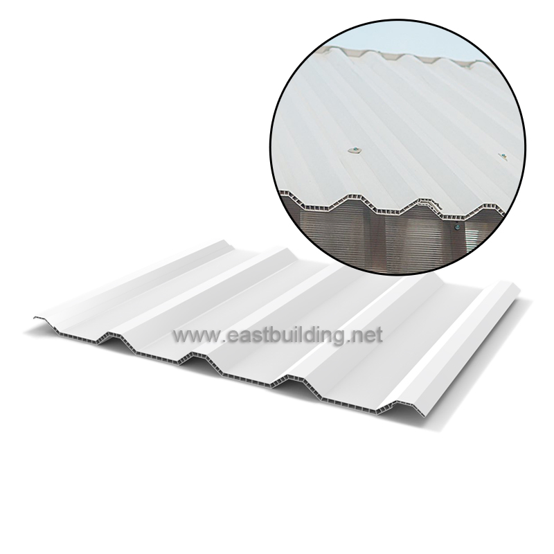 Free Samples PVC Twinwall Hollow Sheet Corrugated PVC Lamina De Plastico for Heat Resistant Ridge Tiles Roof