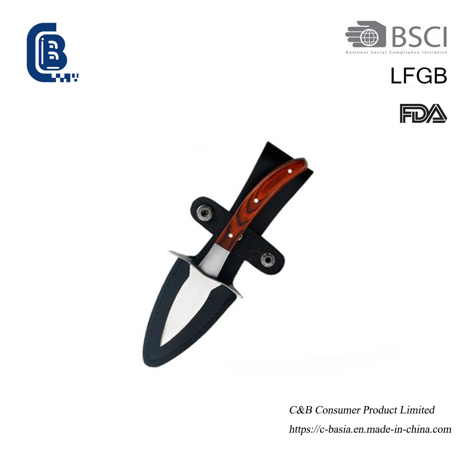 Нож для устриц с деревянной ручкой