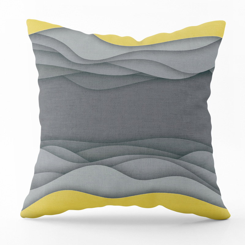 ODM Plush Scandinavian Sandstone Simple Yellow Geometric Pillow Set