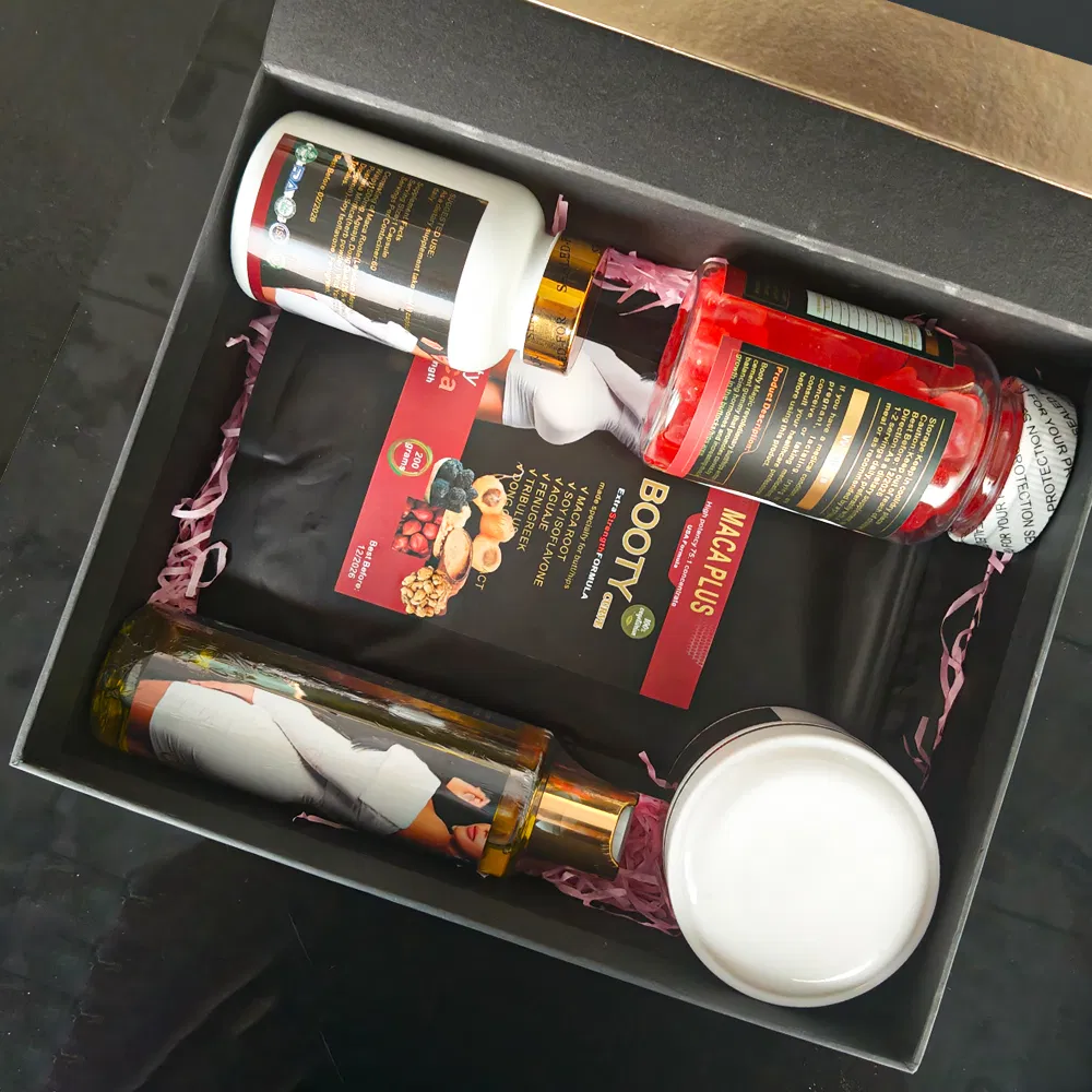 Effective Maca Butt Enlargement Five Piece Set Lift Tighten Butt Sexy Curve Gummies Powder Bigger Butt Massage Cream Serum