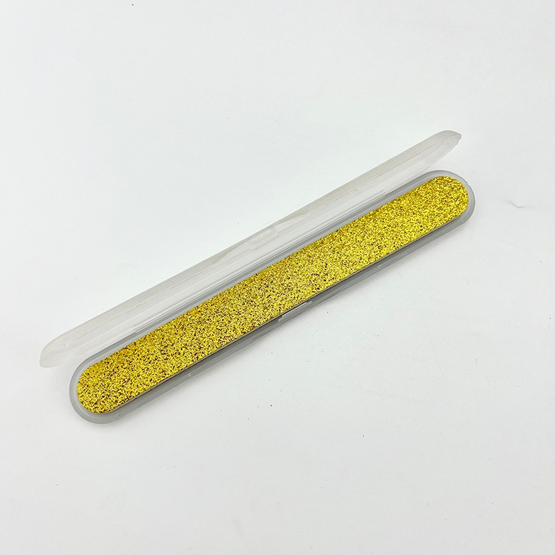 Yellow Color Glitter Round Shape Manicure Accessories Manicure Nail Care Tool EVA Nail File