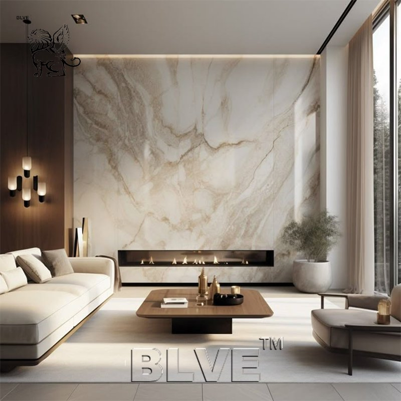 Living Room Luxury Decoration Blue White Marble Panel Slab Factory Price