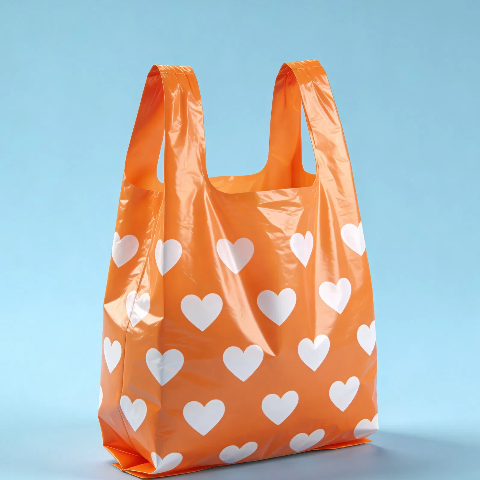 Прочные оранжевые мешки для мусора с сердечками