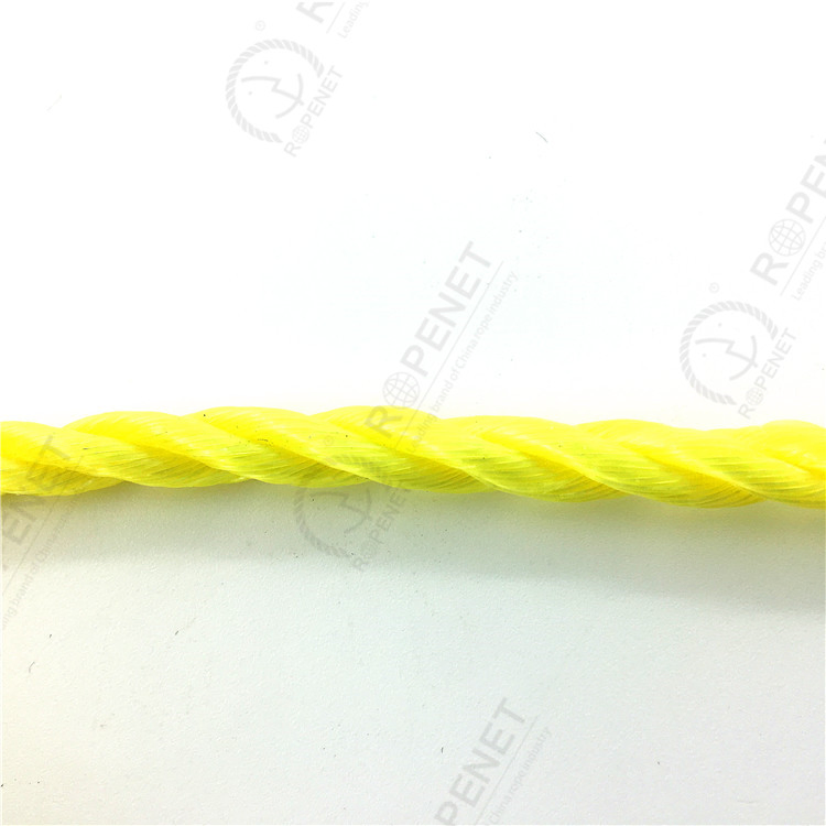 Wholesale 8mm Polypropylene Ropes Twisted Yellow Color in Stock