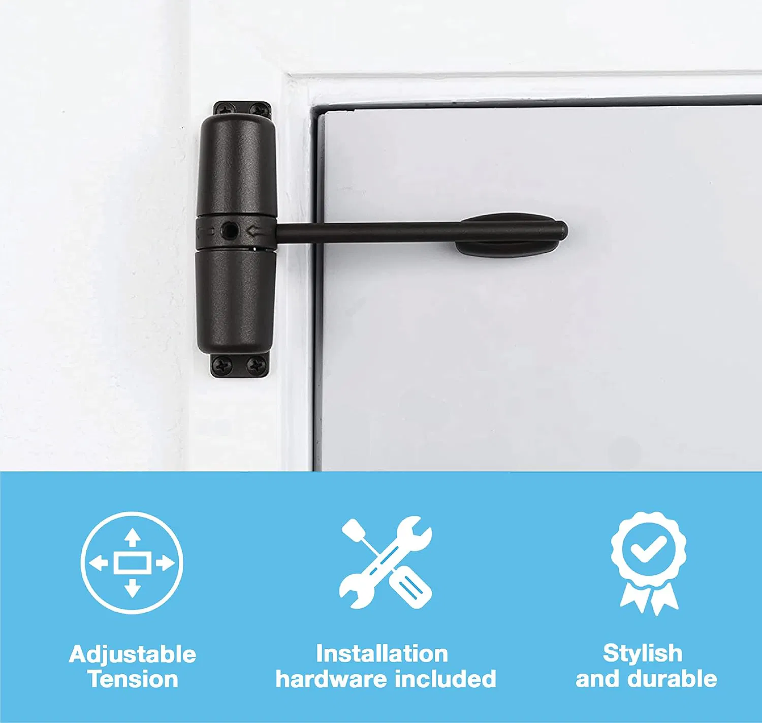Safety Spring Door Closers, Adjustable Closing Door Hinge, Automatic Stopper Fire Rated, to Convert Hinged Doors to Self Closing Closer