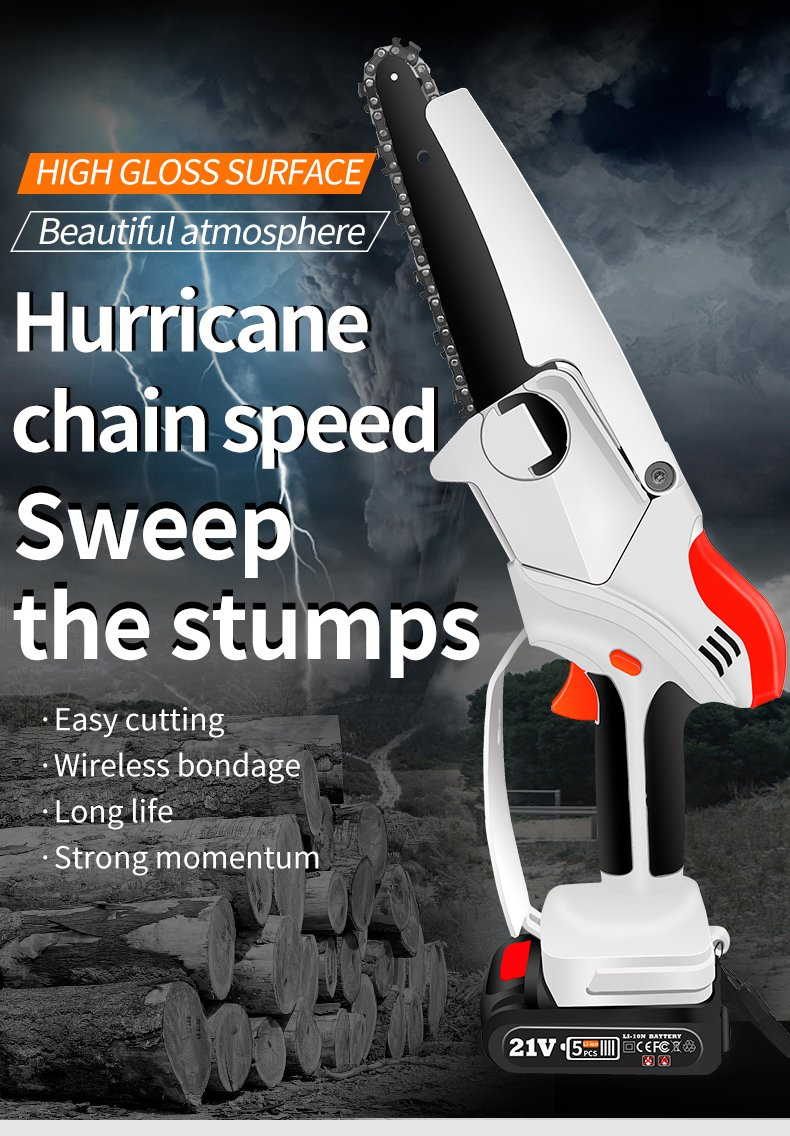 New Model 6inch 21V Portable Cordless Wood Chainsaw Sharpener Top Non-Slip Handle Mini Electric China Chainsaw