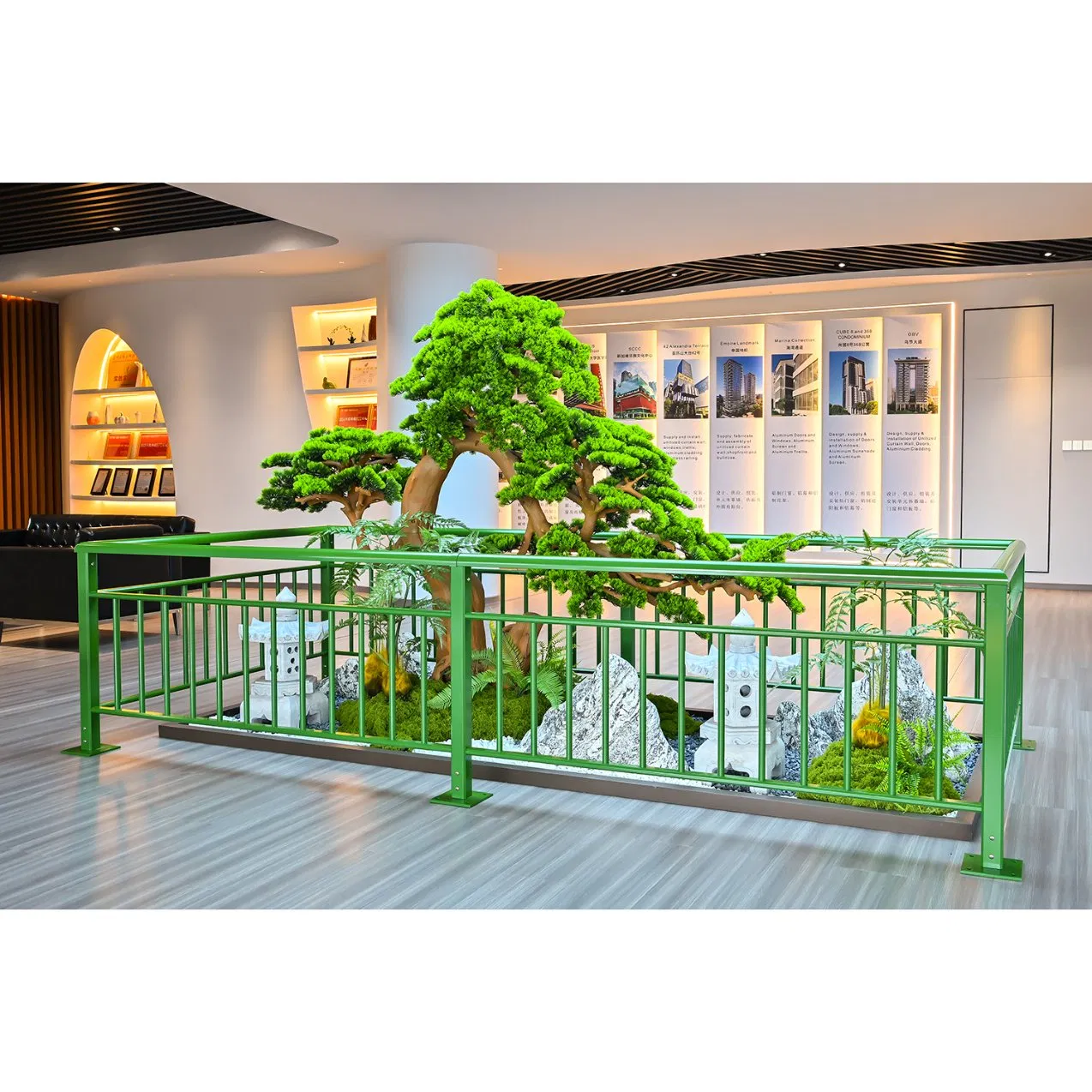 Premium Green Aluminum Railing Powder Coated Surface Finish for Fences