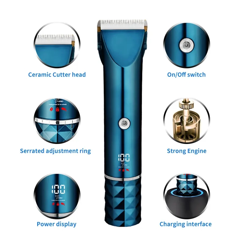 180 Mins Usage Time Cordless Hair Clipper Barber Professional Hair Trimmer with USB Charging Dock