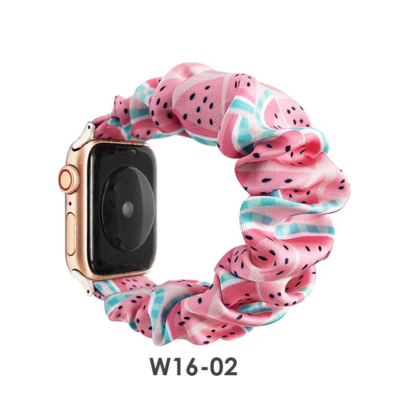 Cute Print Scrunchie Elastic Watch Band Durable Stretchable Solo Loop Strap for Scrunchie Apple Watch Band Elastic
