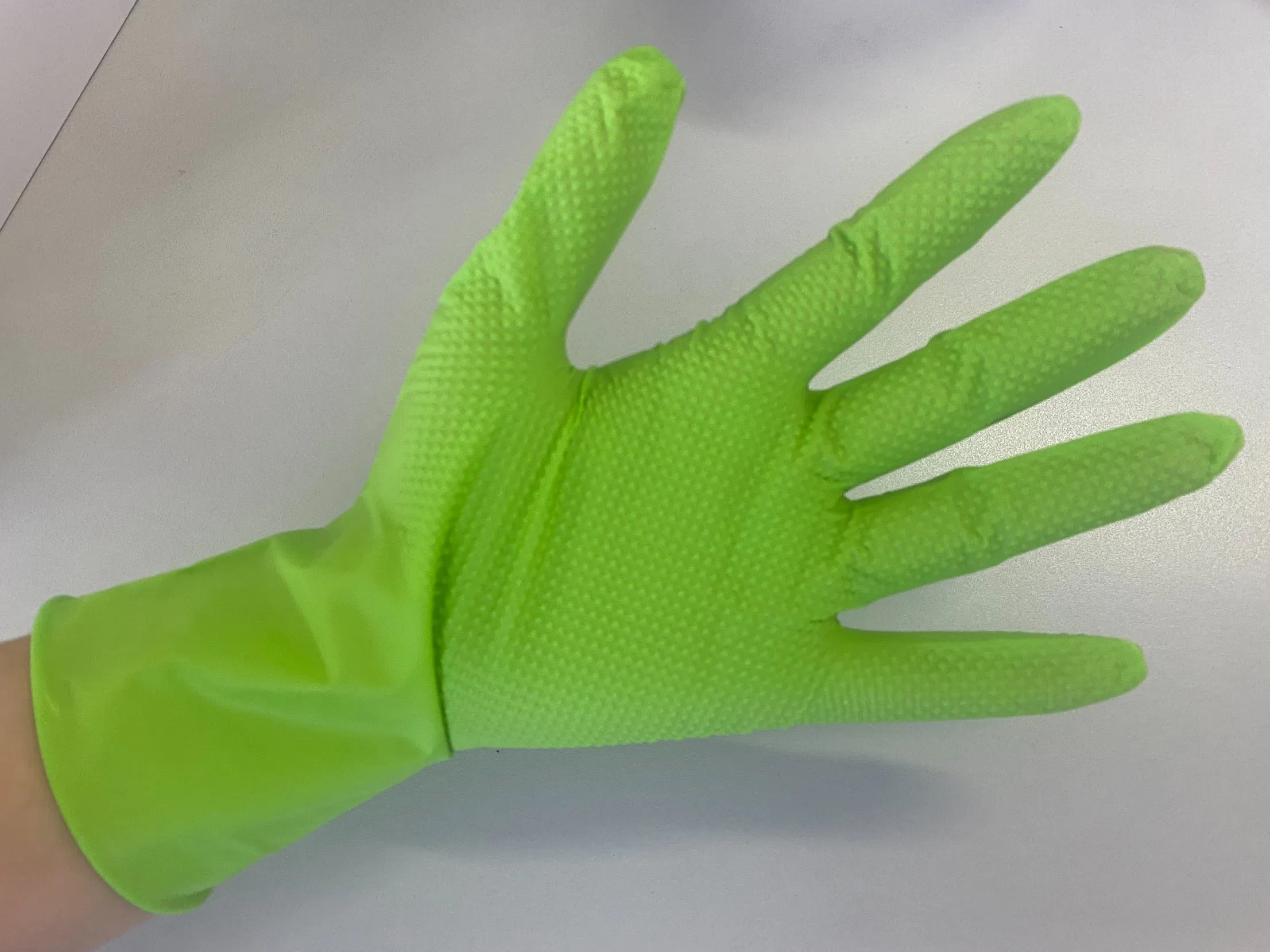 Oil-Resistant Disposable Diamond Textured Nitrile Gloves En374 Certificated Gloves