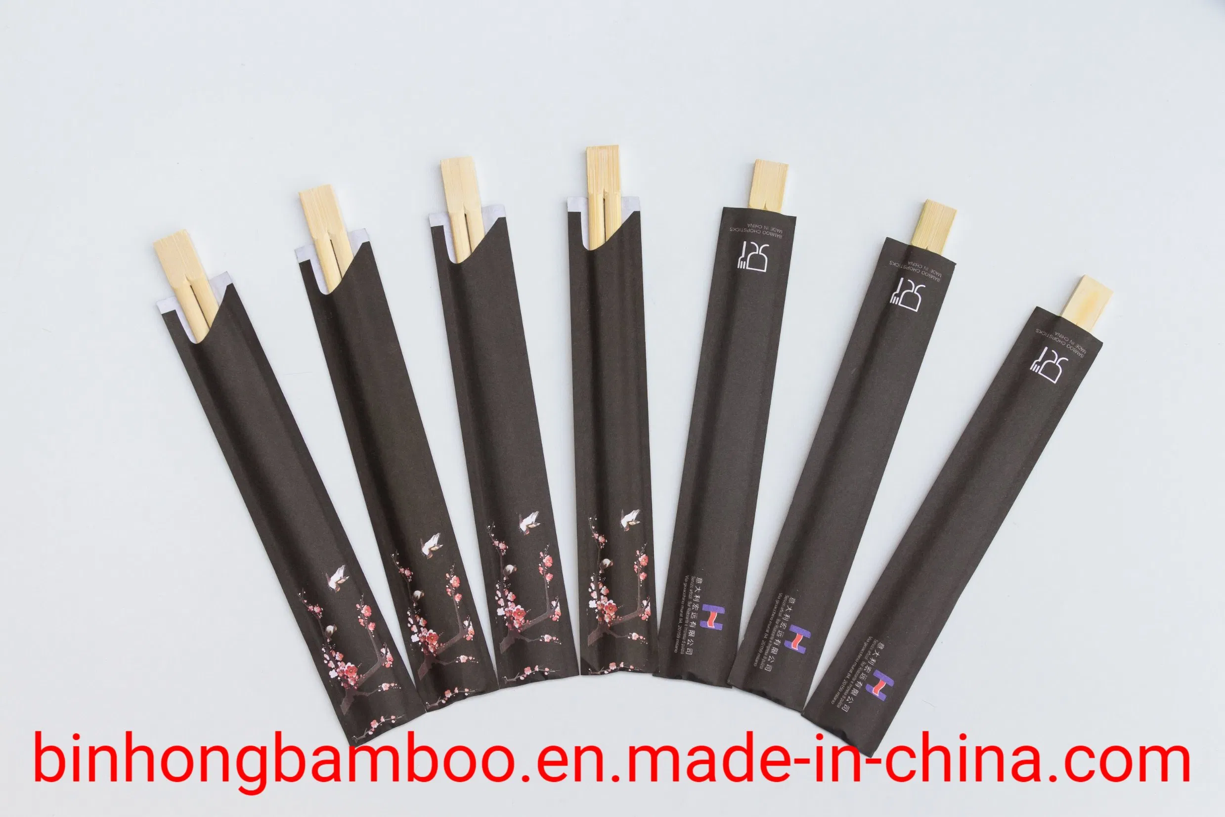 Disposable Round Bamboo Chopsticks Panda Pattern Printing Plastic Pack for Wholesale