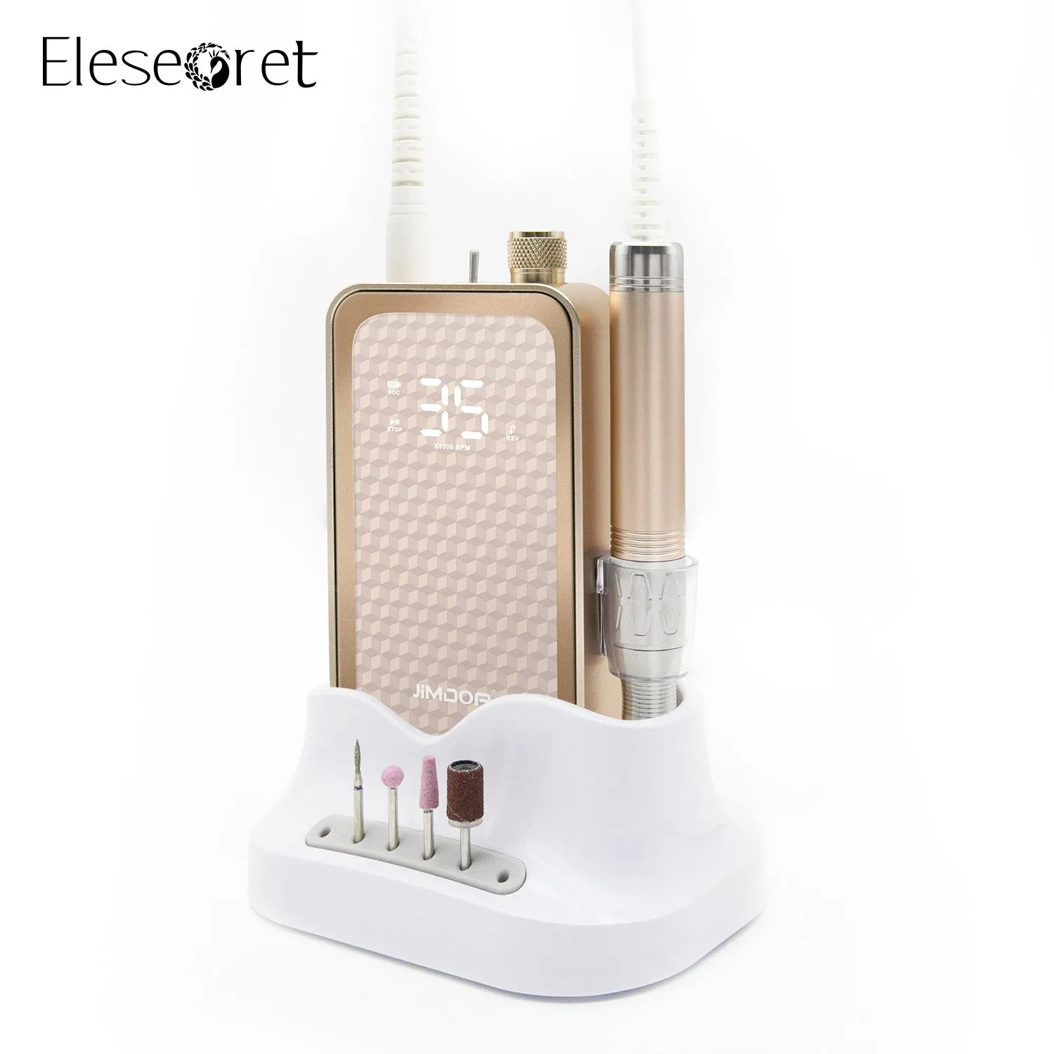 Logo Printed Unique Shape Electric Nail File Low Noise Brushless Nail Drill Machine for DIY