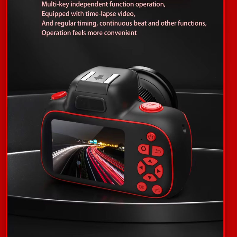 Children Digital Mini SLR Camera 2.4 Inch 4K IPS Portable Camcorder Auto Focus 20X Photographer Compact 4K Camcorder for Kids with Easy Auto Focus