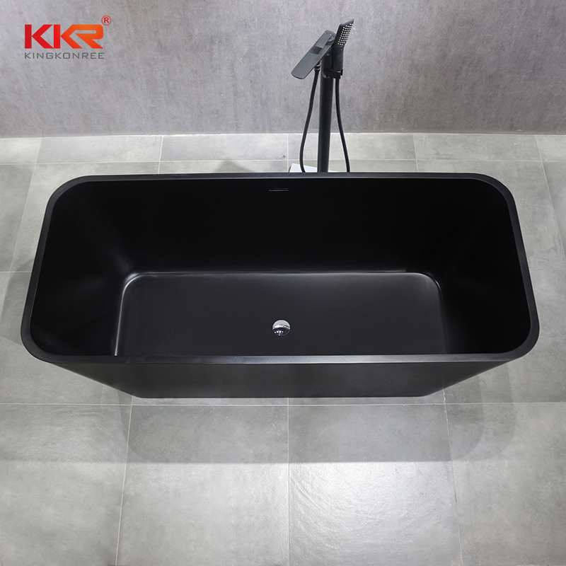 New Trending Stone Solid Surface Black Bathtubs Modern Free Standing Bath Tub