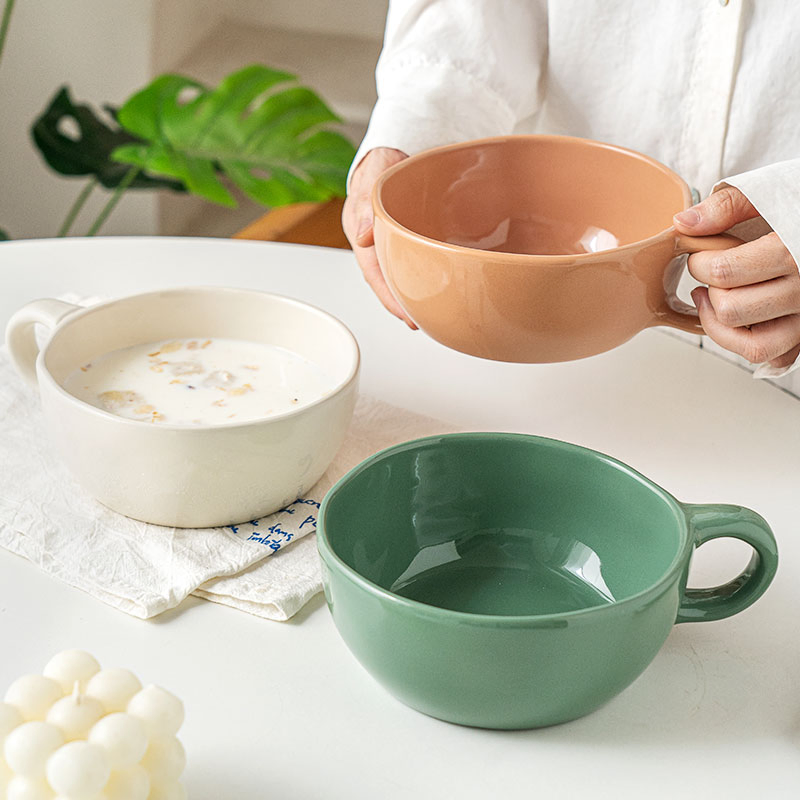 Creative Ceramic Noodle Soup Bowl Large Capacity Serving Bowls for Household