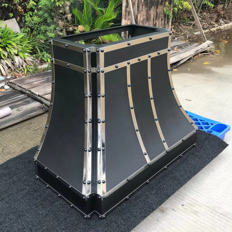 Kitchen Black Custom Metal Stainless Steel Household Wall-Mount Range Hood