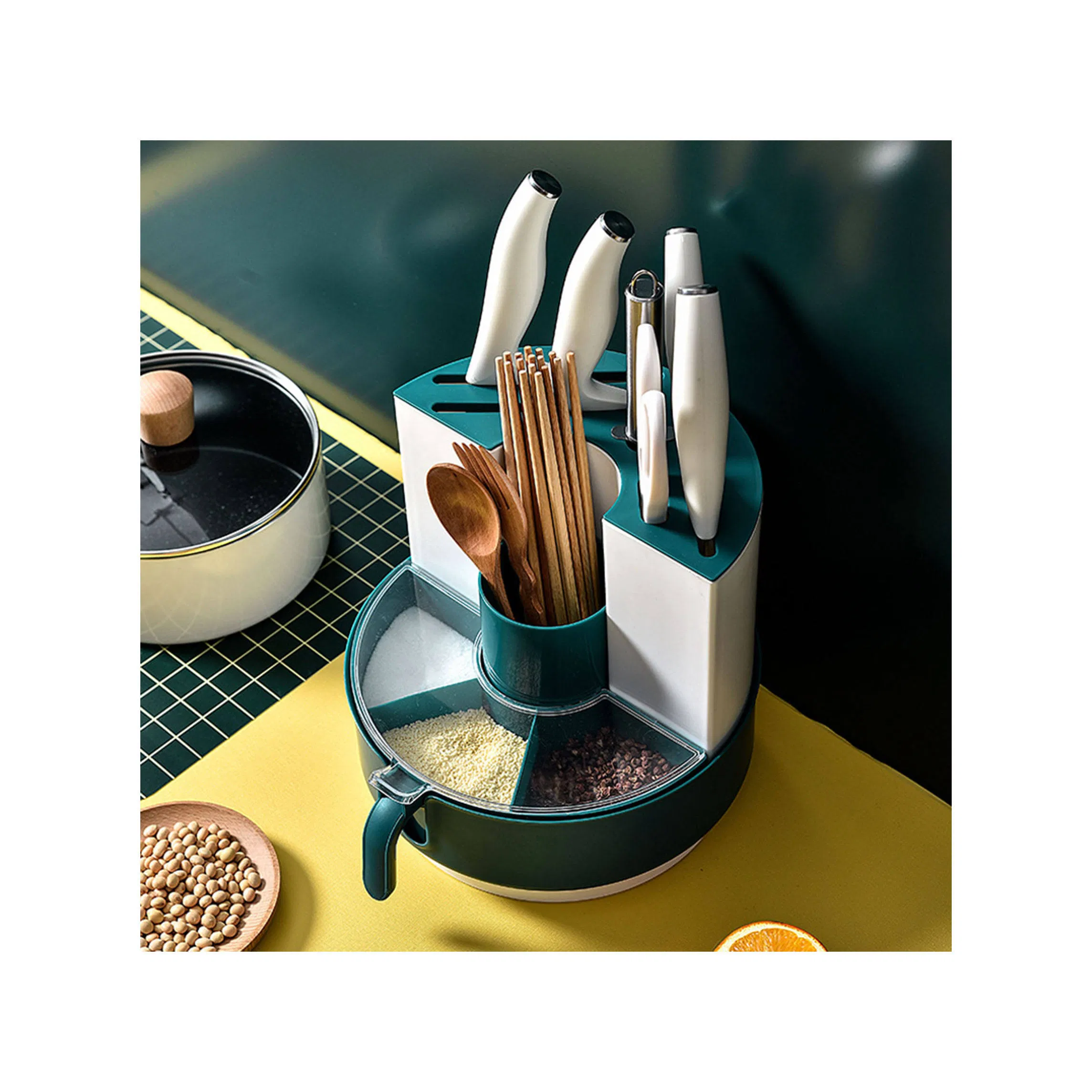 2023 Multifunctional New Kitchen Accessories Seasoning Box Chopsticks Rack