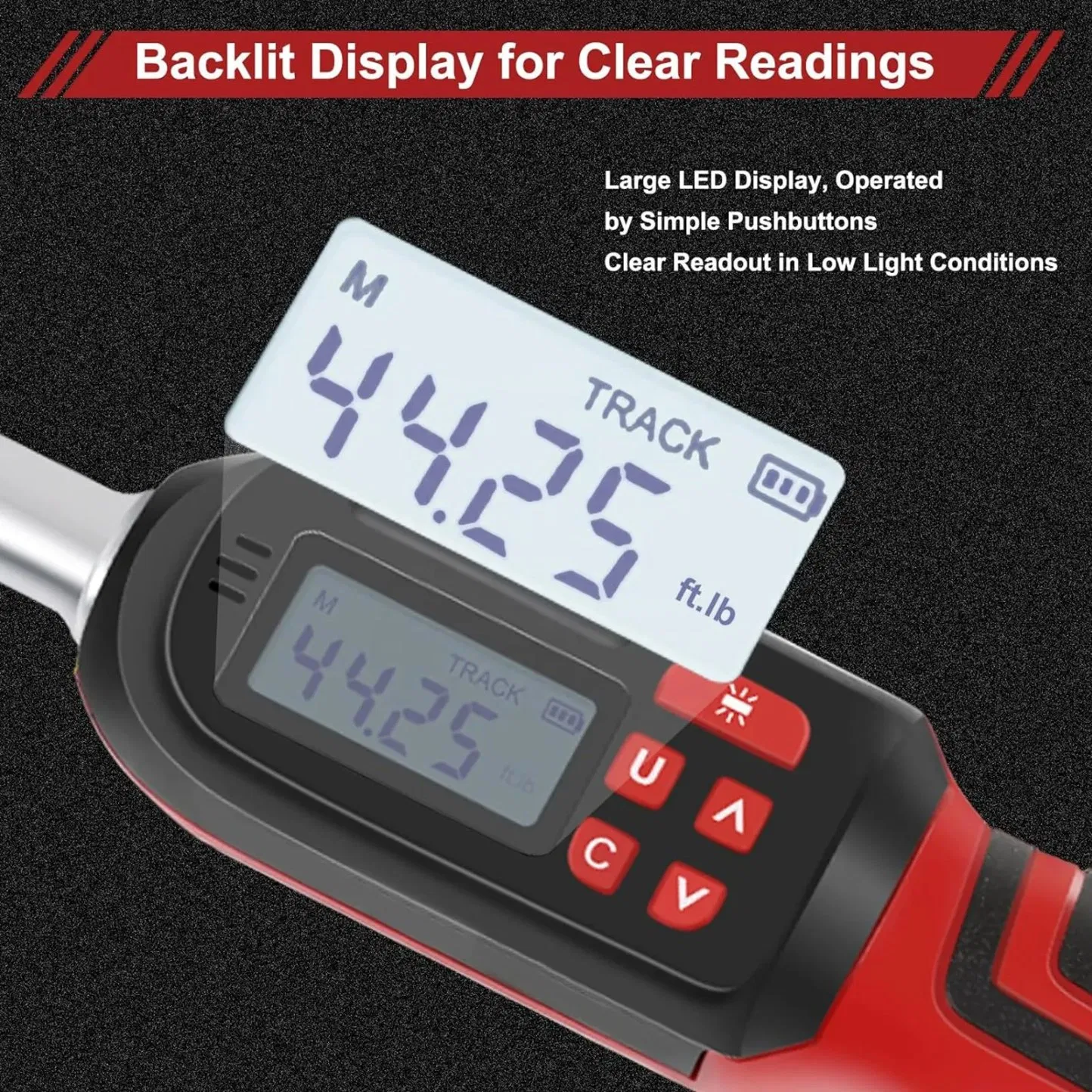 High Precision Heavy Duty Industrial Adjustable Digital Torque Wrench with LCD Display