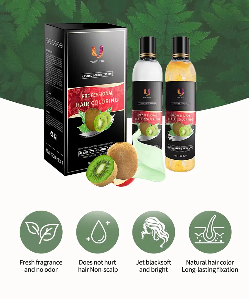 No Irritate Herbal Fast Black Hair Dye Shampoo