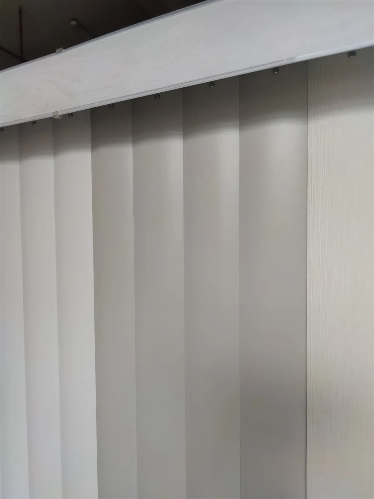 White Cordless Custom Size PVC Embossed Slat Vertical Window Blinds
