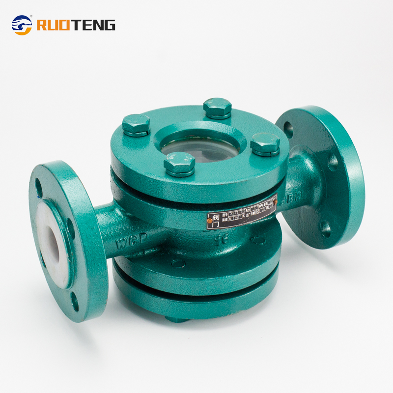 [Ruoteng] China Factory Price Carbon Steel SS304 SS316L 4 Way Four Way High Pressure PTFE Lined Flange Sight Glass
