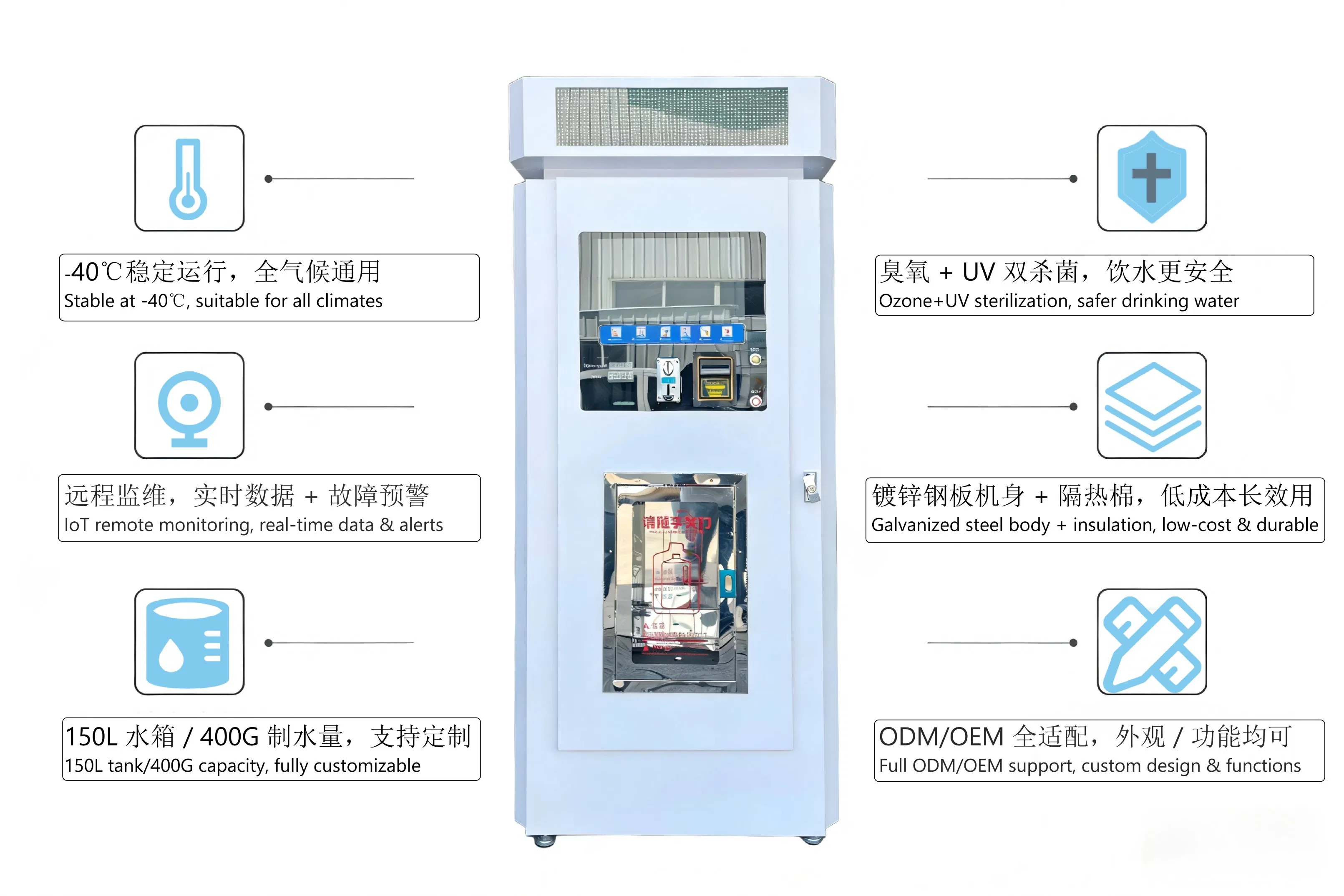 New Design Bill Accepter Coin and Credit Card Cold Water Purified Water Vending Machine for Drinking Water Commercial Water Dispenser