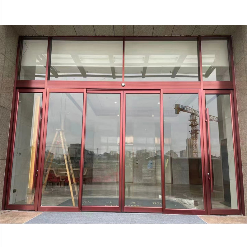 Custom Modern Aluminum Alloy Automatic Sliding Door Latest Design with Graphic Customized for Hotel Application