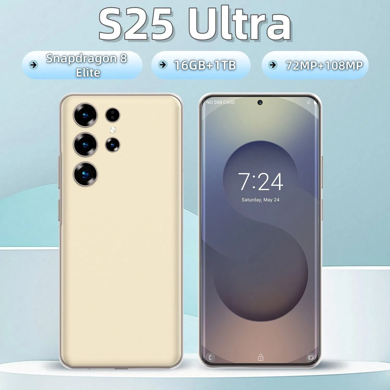 Смартфон S25 Ultra 8ГБ+256ГБ, 7.3 дюйма, разблокированный