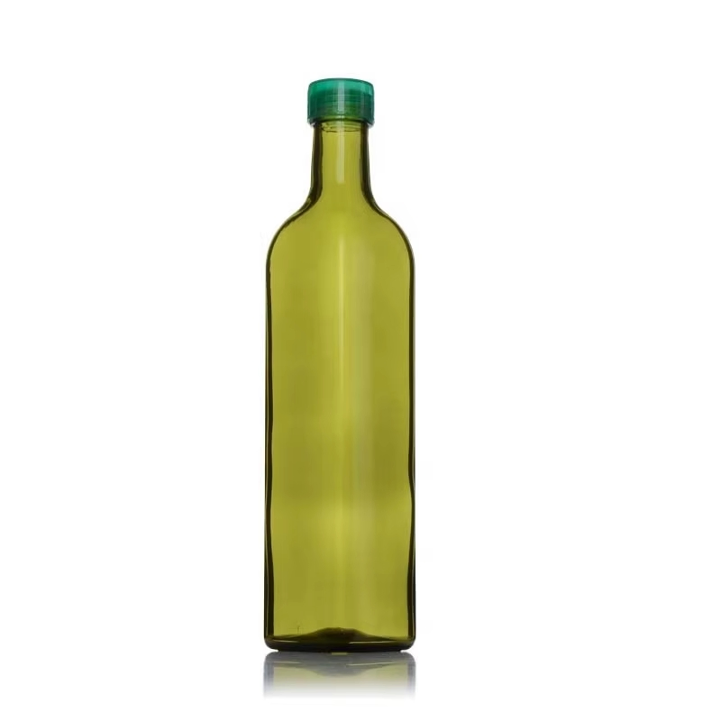 Customization Green 500ml 750ml 1000ml Square Olive Oil Glass Bottle