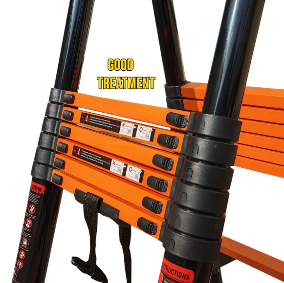 Carbon Steel Hinged Double Sided Telescopic Ladder