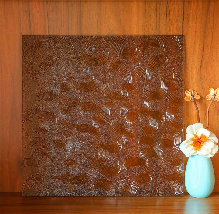 Square Pattern Above Ultra Clear Mirror Glass for Decoration Pattern Glass