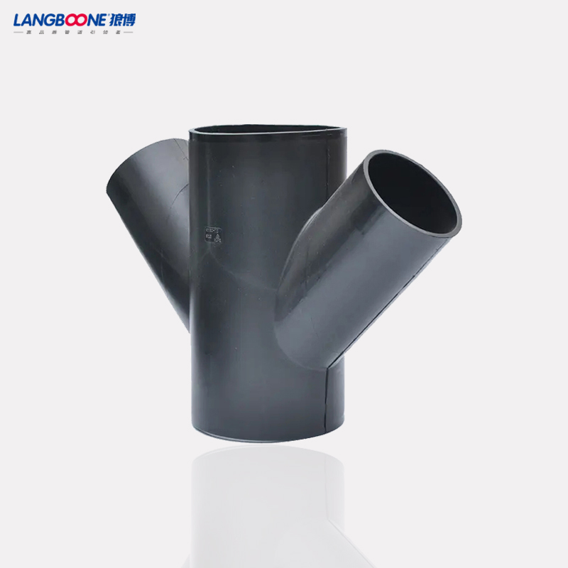 PE80/100 Pipe Fitting HDPE Wear Resistance Butt Fusion Equal Cross Tee