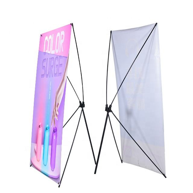 Black X Stand Only Display Frame 80*180cm Iron Material Exclude Custom Printing X Banner Stand