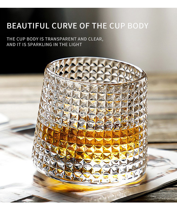 Creative Modern Fashion Glass Cup Embossed Whisky Glass Juice Cup
